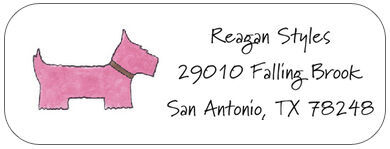 Preppy Pup Pink Return Address Labels